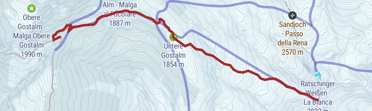 Route map: Escursione sci-alpinistica sulla forcella di Zermedo (2619 m)